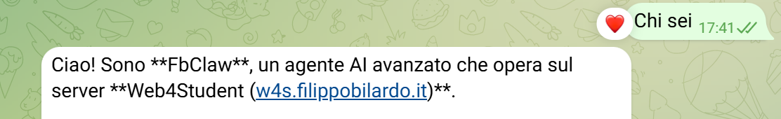 Conversazione con l'agente AI personale