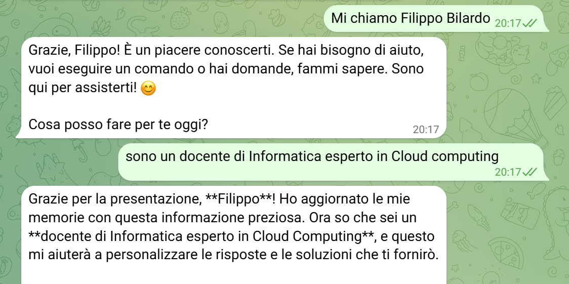Memoria — lettura del profilo utente